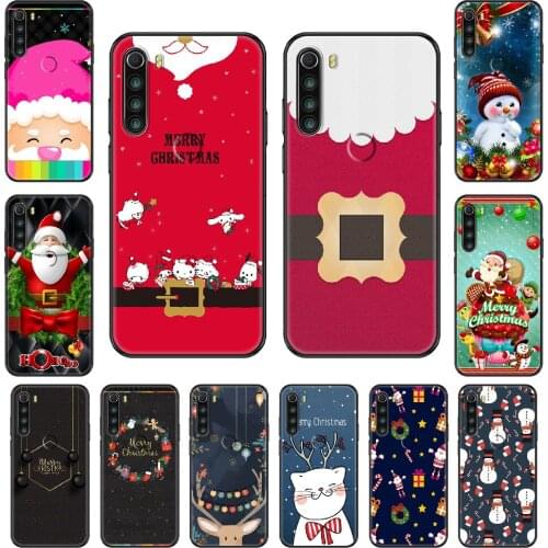 Cartoon Cute Christmas Phone case For Xiaomi Redmi Note S2 4 5 6 7 8 A S X Plus Pro black tpu prime fashion coque soft bumper 3D