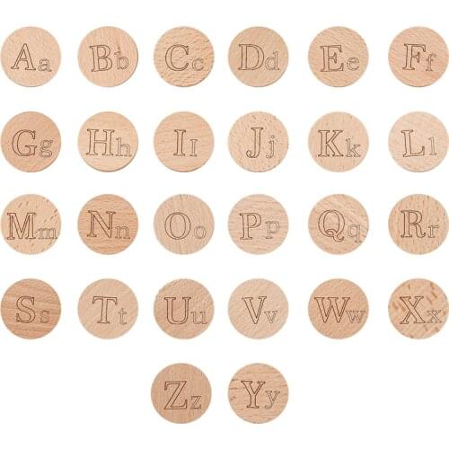 26pc Baby Animals Alphabet Set Capital And Lower-case Letter Round Pieces Montessori Cognitive Games For Kids Educational Toys