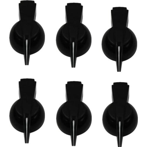 New 6pcs Big Chicken Head Knobs Guitar Bass Amp Knobs Effect Pedal Knobs Black