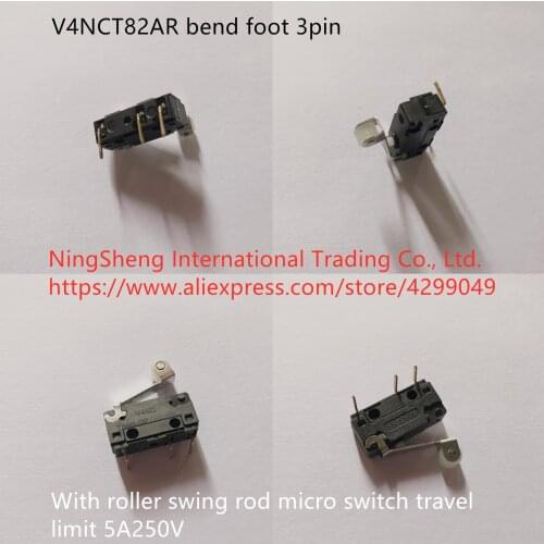 Original new 100% V4NCT82AR bend foot 3pin with roller swing rod micro switch travel limit 5A250V