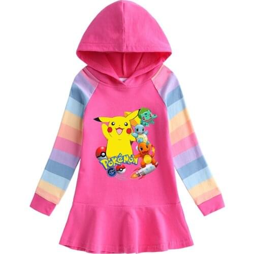 Takara Tomy Cartoon Pikachu Go Princess Baby Girl Dress Spring Autumn New Childrens Party Birthday Dress Toddler Kids Clothes