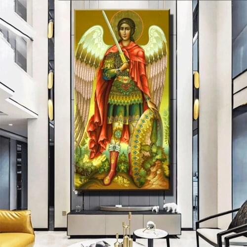 Full Square St Miguel Arcangel Diy Diamond Painting Cross Stitch 5D Embroidery Rhinestone Mosaic Home Decor Gift X113