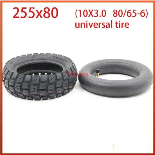 255x80 Tire Inner and Outer Tyre for Electric Scooter Zero 10x Dualtron KuGoo M4 Upgrade 10 Inch 10x3.0 80/65-6 Off Road Tire