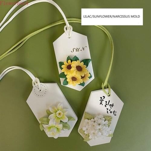 Sunflower Daffodil Lilac Silicone Flower Mold Handmade Soap Mold Aromatherapy Candle Mold DIY Plaster Mold Fondant Tools