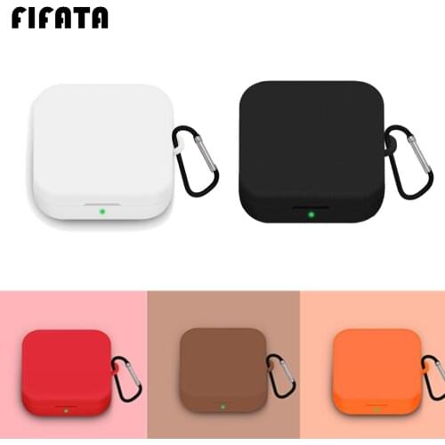 FIFATA Silicone Case Cover For Xiaomi Airdots Pro 2 SE Earphone Protective Shell With Hook For Xiaomi Mi Air 2 SE Earbuds Cases