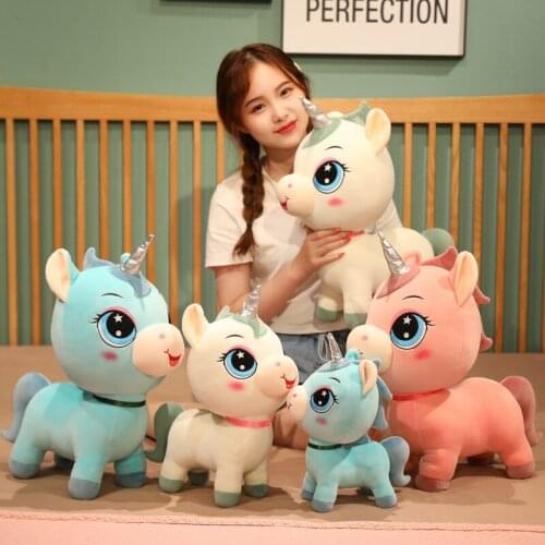 Nice 1pc 30/40/50 Kawaii Big Eyes Unicorn Plush Toy Stuffed Cartoon Animal Horse Doll Soft Pillow Kids Girls Fashion Lovely Gift
