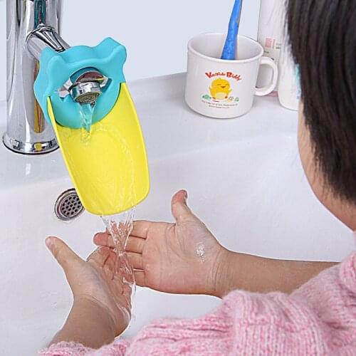Cute Bathroom Sink Faucet Chute Extender Crab Children Kids Washing Hands for Baby Washing Helper