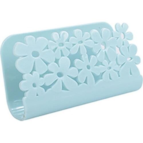Sucking Disc Drain Rack 3 Colors Wall Mount PP Creative Flower Pattern Wide Application Drain Organizer for Home Storage Rack