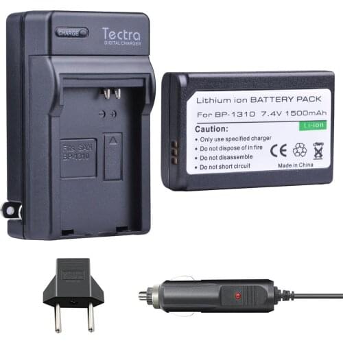 Tectra 1500mAh 1pcs BP-1310 BP 1310 BP1310 Battery + Car Charger for Samsung NX11 NX20 NX5 NX10 NX100 Camera Battery