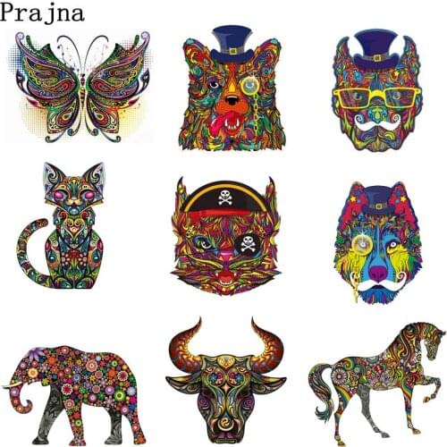 Prajna Indian Wolf Thermal Transfer Paper Vinyl Heat Press A-Level Applique Cat Iron On Transfers For Clothes Stickers E