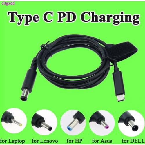 USB Type C PD Charging Cable Cord Dc Power Adapter Converter Male 5.5*2.1 Jack connector for Lenovo Asus Dell Hp Laptop Charger