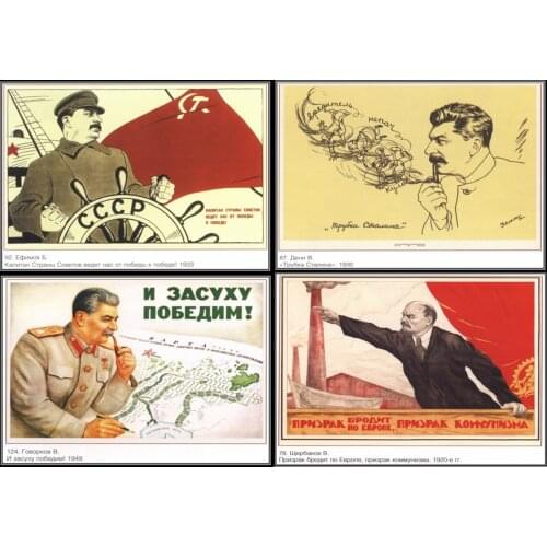 Vintage WWII Stalin of the Soviet Union USSR CCCP Posters Simple Creative Coated paper Posters Classic Decorative Painting Art