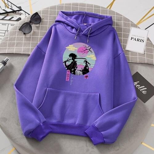 Japan Ukiyo E Samurai Chillhop Printing Woman Hoodie Autumn Soft Hoody Harajuku Warm Sweatshirt Fashion Fleece Streetwear Men