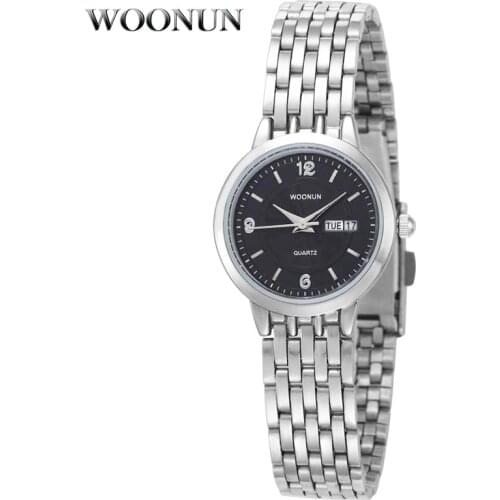 2020 WOONUN Women Watches Fashion Casual Stainless Steel Date Day Quartz Wrist Watches For Women Ladies Watches Relogio Feminino