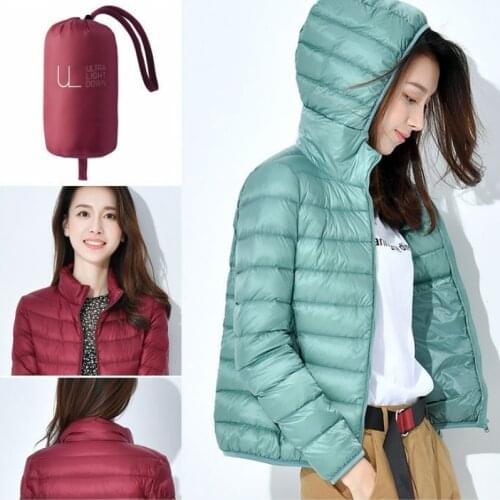 2021 New Brand down jacket Women White Duck Down Jacket Autumn Winter Short Warm Ultralight Jacket Female Windproof Parka