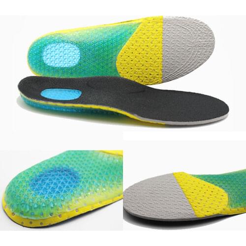1pair Silicone Gel Sports insoles Running Massage Pain Relief Support Shoes Insoles Pads Cushion