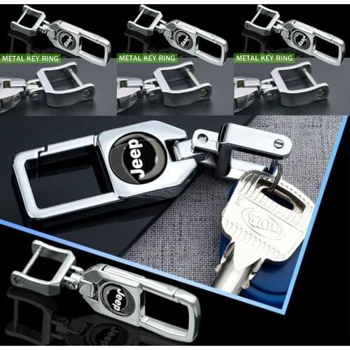 1pcs Car Logo Keyring Auto Keychain Key Trinket Keys Hook for Jeeps Renegade Compass Grand Cherokee Wrangler JK Command Patriot