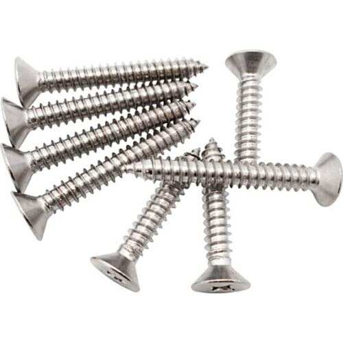100pcs M1.7x4/5/6/8/10mm 304 Stainless Metal Steel Countersunk Head Phillips Self Tapping Head Mini Small Screws