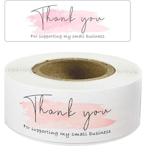 120 Pcs Thank You for Your Order Stickers Roll Pink Business Thank You Stickers for Shipping Bags, Packaging,Gift Sealing Labels