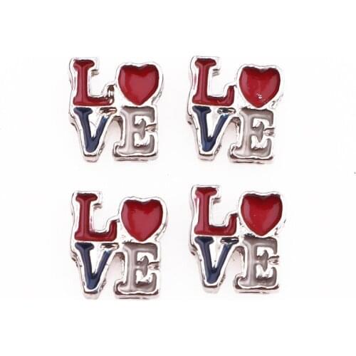 F1089 LOVE letters with heart floating charms 20pcs/lot for living memory glass floating locket charms DIY jewelry