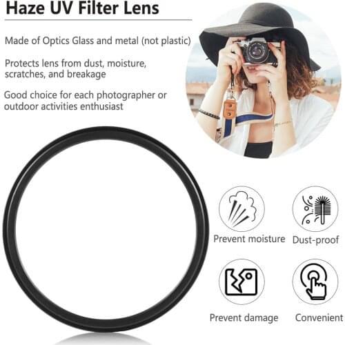 2016 Newest 1pcs Glass 52MM 58MM 67MM Haze UV Filter Lens Protector with Metal Frame of DSLR SLR DC DV wholesale