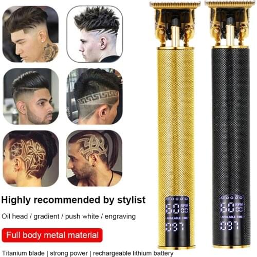 2021 New LCD Hair Trimmer Machine USB Rechargeable 0mm Men Barber Beard Cordless Professional Hair Cutting Mower Razor for Men