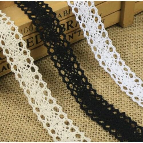 30yards garment accessory hometextile bridal doll dress trim knit embroidery cotton crochet bilateral clunny lace 2cm DIY ribbon