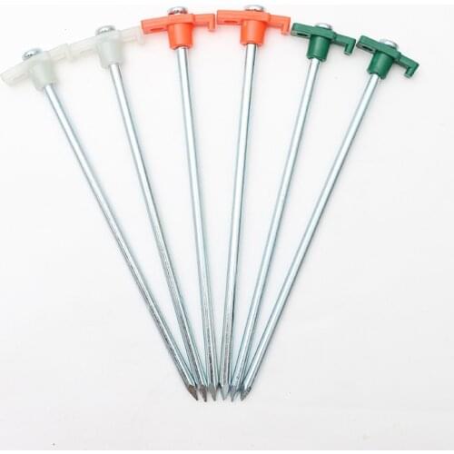 4 Pcs Steel Nail Tent Outdoor Camping Tent Nails Stakes Pegs Camp Nail Windproof Steel Nail Beach Accessories