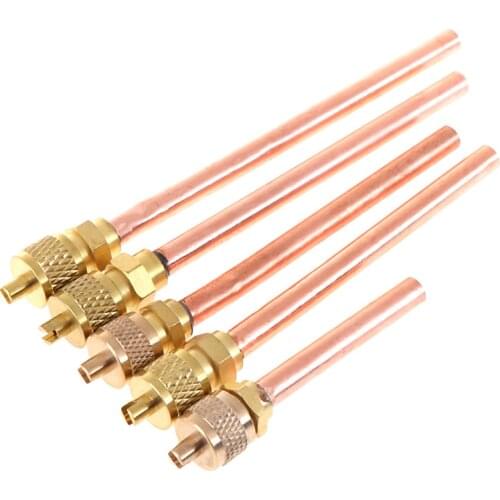 5pcs/lot Service/Access Valve 1/4" SAE 1/4" OD 4" Stem Strong Core AC Air Conditioner Refrigeration Access Valve