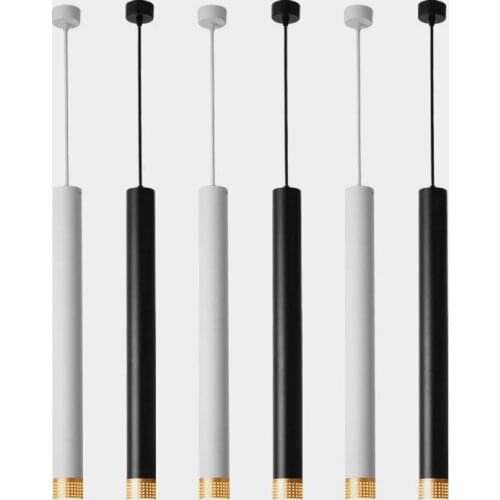 Cylinder Dimmable LED Pendant Lights 10W/15W Long Tube Lamps Kitchen Dining Room Shop Bar Decoration Cord Pendant Lamp AC90-260V