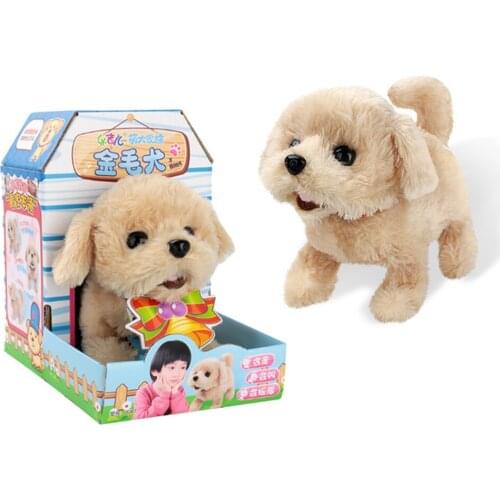 Baby Electric Plush Cute Puppy Robot Dog Walking Barking Electronic Interactive Pet Toy Children Boy Girls Birthdays For Kids