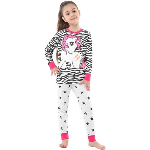 Child Pajamas Cartoon Unicorn Pajama Sets Clothes Pants 2pcs For Baby Kids Children Sleepwears Suits Teenagers Homewears