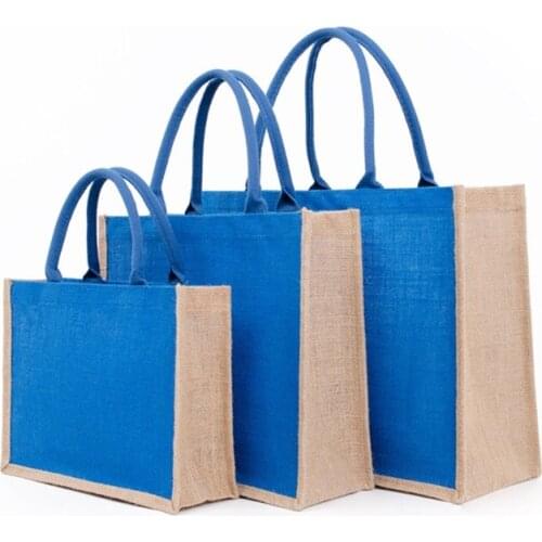 Jute Tote Bags Burlap Bag with Soft Handle for Women Shopping Handbag Bridesmaid Christmas Thanksgiving Gift Organizer