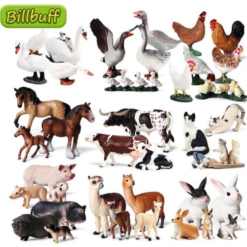 New Simulatio Action Figures Simulation Farm Animal Goose Duck Alpaca Model Figurine Educational Learning Toys for children Gift