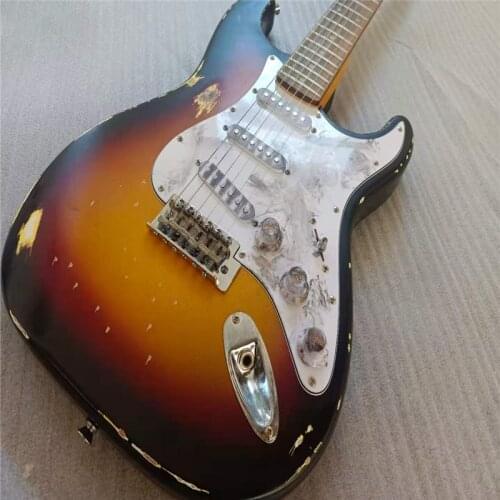 2021 High quality Light relic-Electric Guitar,Alder body and maple neck,Handmade cultural relics electric guitar,free shipping