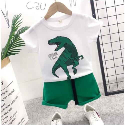 Boys Clothing Sets Summer Cotton Kids Boys Suit For 2-7Years Children Dinosaur T-shirt + shorts Sport Suits Outfits