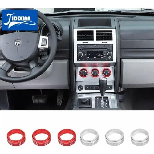 JIDIXIAN Car Air Conditioning Switch Knob Decorative Ring for Jeep Liberty for Dodge Nitro 2007-2012 Interior Accessories