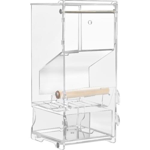 Pet Bird Feeding Water Feeder Bird Food Box Anti-Spatter Automatic Feeding Acrylic Parrot Food Box