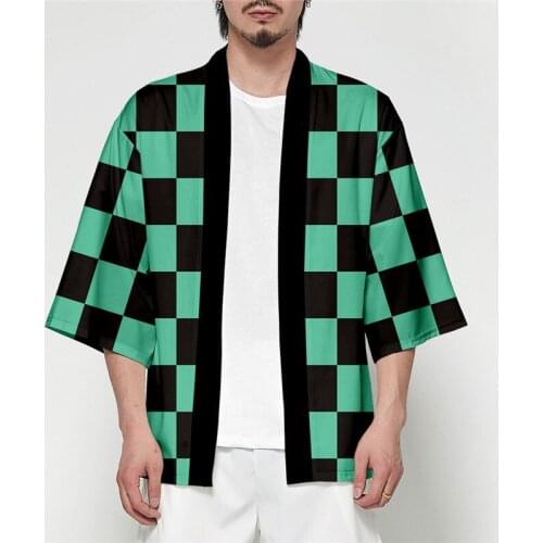 Demon Slayer Kimetsu No Yaiba Tanjiro Kamado Cosplay Costume Men Kimono Plus Size Jackets Halloween Party For Women