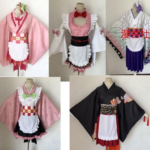Anime Demon Slayer:Kimetsu no Yaiba Nezuko Kochou Shinobu Kanroji Mitsuri maid outfit Cosplay Costume Cosplay Costume