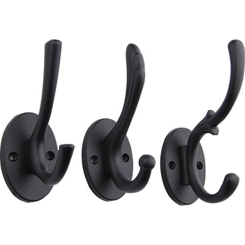 Robe Hooks Black Creative Clothes Hook Wall Mounted Fashion Clothes Rack Wall Hook Key Hanger Bathroom Accessory Bath Hardware
