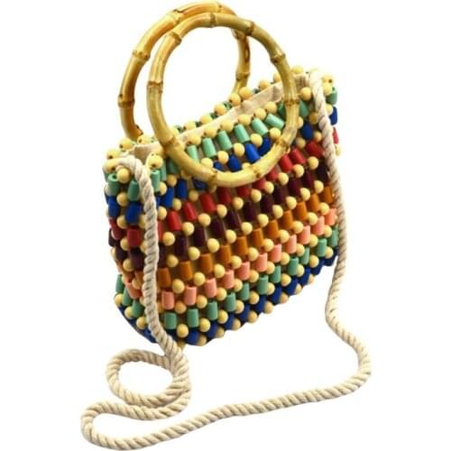 Fashion Bamboo Shoulder Bag Crossbody Messenger Holiday Summer Beach Bags for Women