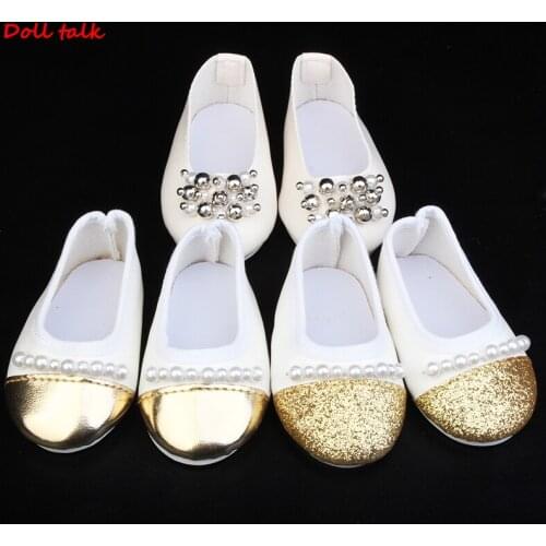 Fashion Front-end Doll Shoes Newest Man-made Pearl Shoes FOr Dolls Doll Shoes For 18 Inches BJD Handmade Toy Doll Accessories