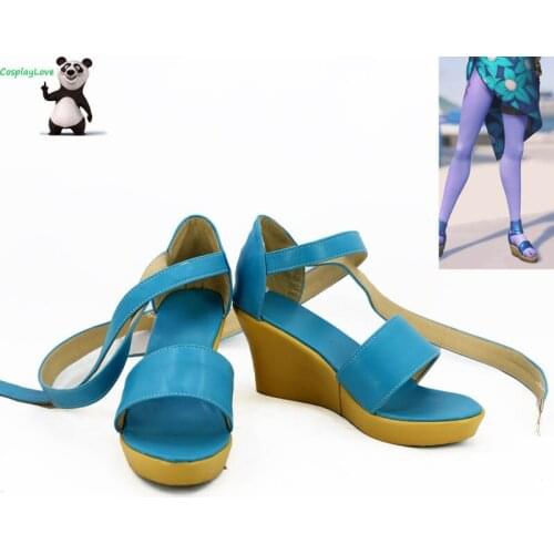 OW Game Widowmaker Aelie Lacroix Cote D'azur Widowmaker Skin Blue Cosplay Shoes Boots Newest Custom Made For Halloween