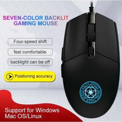 Optical Gaming Mouse Ergonomic Wired Computer Mause 3200 DPI 6 Buttons 7 Colors Backlit PC Office Gamer Mice For Macbook Laptop