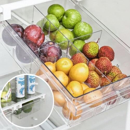Refrigerator Draw 1/4/8 Compartment Refrigerator Drawer Organizer Transparent Fridge Storage Bin Containers For Pantry Freezer