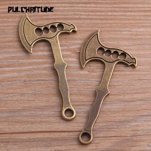 PULCHRITUDE 5PCS 28*60mm Antique Bronze Metal Zinc Alloy Big Hollow Tool Ax Charms Fit Jewelry Pendant Charms Makings