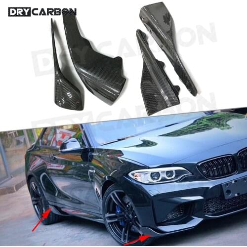 Carbon Fiber Front Bumper Splitters Side Cupwings Flaps Winglets for BMW F87 M2 2 Series Base Coupe 2-Door 2016-2021 Car Styling