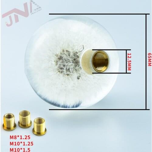 1PCs Real Flowers Ball Shift Knob 65MM Crystal Dandelion Shift Head for Racing Universal