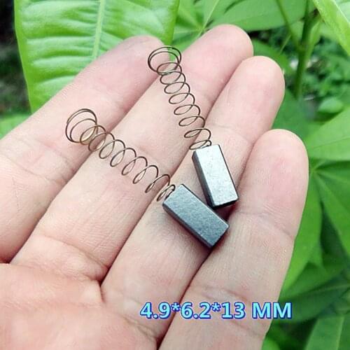 5pcs/lot brushes Power tool carbon brush with spring 4.9*6.2*13 MM component carbon brush motor accessories